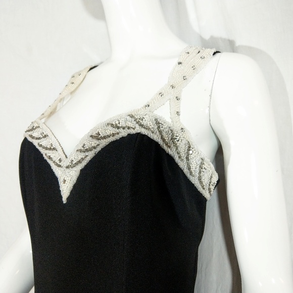 Faviana Beaded Black Gown NWT Vintage? - Picture 3 of 8